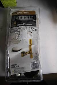 lot 356 image: Everbilt Easy Touch Bath Drain with 20 GA Brass Tubing