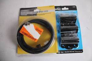 lot 403 image: Wright Heavy Duty Gate Hinges and Everbilt Braided Kitchen Side Spray Hose