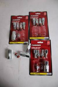 lot 425 image: Lot of 3 Husky 7-Piece Air Tool Accessory Kits