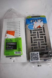 lot 432 image: Set of 2 Floor Registers 4 x 14 and 4 x 10 by Everbilt and Decor Grates
