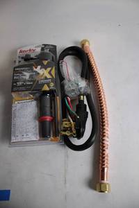 lot 439 image: Universal Toilet Fill Valve Kit with Copper Flex Pipe & Power Cord