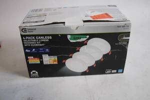 lot 453 image: Commercial Electric 4-Pack Canless LED Recessed Lighting Kit