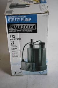 lot 454 image: Everbilt Automatic Shutoff Utility Pump 13 HP
