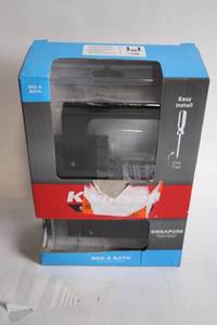 lot 456 image: Kwikset Matte Black Bed & Bath Lever with Microban Protection