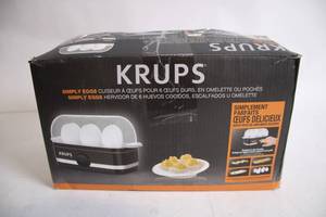 lot 465 image: KRUPS Simply Eggs Cooker for Soft, Medium, or Hard Boiled Eggs