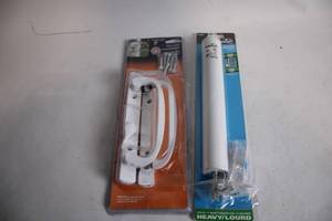 lot 467 image: Heavy Duty White Patio Door Handle Set and Door Closer