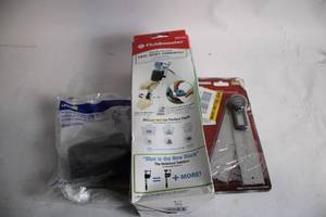 lot 476 image: Fluidmaster Toilet Fill Valve, Husky Digital Angle Finder, Leviton 3050 Amp Plug