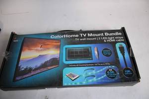 lot 479 image: ColorHome TV Mount Bundle with LED Light Strips and HDMI Cable