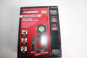 lot 499 image: Husky Rechargeable 1500 Lumen Clamp Work Light