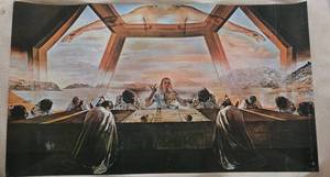 lot 130 image: Vintage Salvador Dalis The Sacrament of the Last Supper Canvas Print