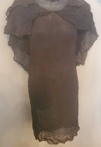 lot 133 image: Vintage 1950s Womens Black Crepe Cocktail Sheer Dress