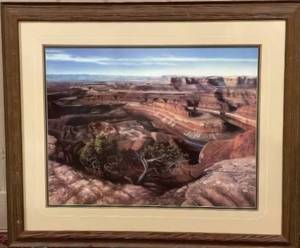 lot 135 image: 1991 Framed Dead Horse Point Print by Richard Winship