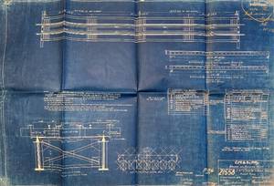 lot 139 image: Vintage Blueprint of Bridge & Building Dept. Z-1558, Type A Girder Spans
