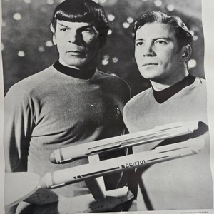lot 149 image: Vintage Star Trek Poster Featuring Captain Kirk and Mr. Spock