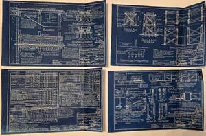 lot 17 image: Vintage Chicago Railroad Trestle Blueprint Collection