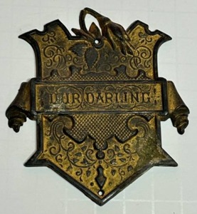 lot 18 image: Antique VICTORIAN Bronze Plated Our Darling Memorial Plaque
