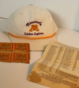 lot 37 image: 1947 Pittsburgh vs. Minnesota Football Memorabilia Set with Cap