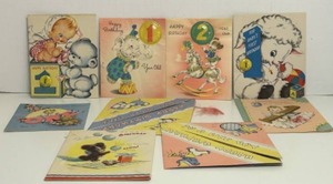 lot 61 image: Collection of 1940s Vintage Baby Birthday Cards
