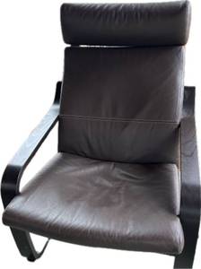lot 71 image: Leather POANG IKEA Armchair with Cushioned Seat