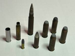 lot 78 image: Collection of Assorted Antique BULLETS Various Sizes of Rounds