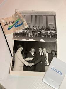 lot 91 image: Vintage Sea Ray Memorabilia Collection Including 1970s Photos, Flag & Pocket protector