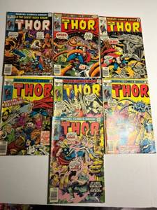 lot 96 image: Collection of 7 Vintage Marvel Thor Comic Books