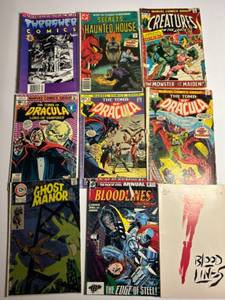 lot 97 image: Collection of 9 Vintage Comic Books Featuring Dracula and More