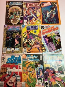 lot 99 image: 9 Vintage WOMEN HERO Comic Books DC & Marvel