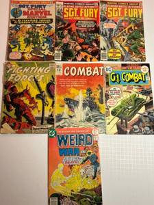 lot 103 image: Collection of 7 Vintage War Comics Sgt. Fury, GI Combat, and More