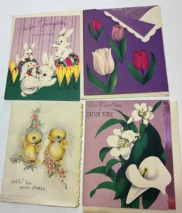 lot 106 image: Vintage 1940s Easter Greeting Cards Set New With Envelopes - 1 used