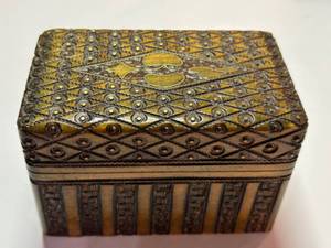 lot 107 image: Ornate Decorative Handmade Carved Wooden Card Box from Poland