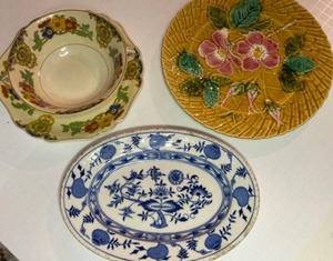 lot 108 image: Collection of Vintage Ceramic Plates and Teacups - 4 Pieces