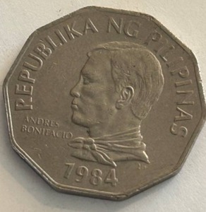 lot 348 image: 1984 Philippine 2 Piso Andres Bonifacio Coin