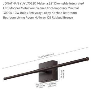 lot 225 image: Pair of Dimmable Integrated LED Wall Sconces - JONATHAN Y 28
