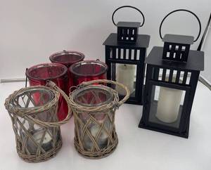 lot 230 image: Set of 7 Decorative Candle Holders and Lanterns