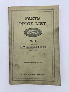 lot 232 image: 1932 Ford V-8 & 4-Cylinder Cars Parts Price List