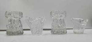 lot 274 image: Set of FURU Hadeland Glass Vases and Candle Holders