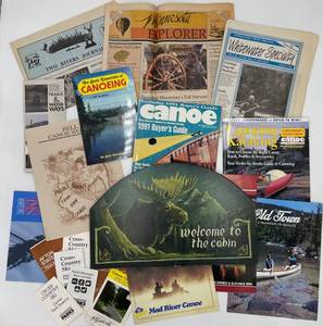 lot 319 image: Welcome to the Cabin Moose Sign  Vintage Canoe MN Literature