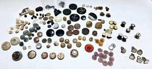 lot 200 image: Collection of Vintage Military and Civilian Buttons & Cuff Links