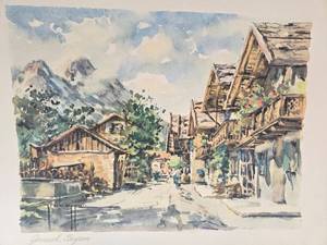 lot 207 image: Watercolor Art Print of Garmisch, Bayern in Germany