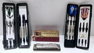 lot 210 image: Vintage Lancer Harmonica with Original Box and 2 Dart Sets