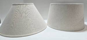 lot 212 image: Set of 2 Creamy Beige Fabric Lamp Shades