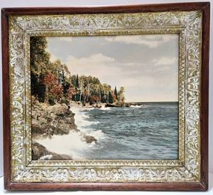 lot 221 image: Vintage Framed Artwork Rocky North Shore by M.J. Humphrey