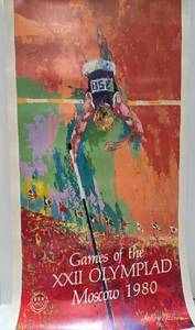 lot 112 image: LeRoy Neiman 1979 Olympic Games Pole Vault Poster, Moscow 1980