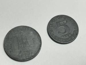 lot 356 image: Collection of 2 Vintage Groschen Coins From Austria 1943 & Belgium 1957