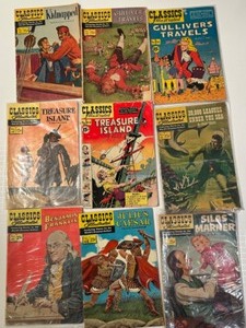 lot 362 image: Collection of 9 Classics Illustrated Comic Books Featuring Worlds Greatest Authors