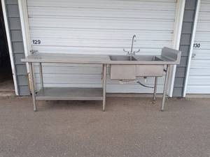 Commercial Stainless Steel Double Sink with Faucet