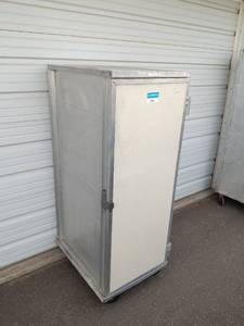 lot 34 image: Used Aluminum Mobile Food Storage Cart on Wheels