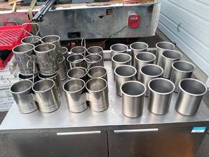 lot 42 image: Collection of Stainless Steel Cylinder Containers