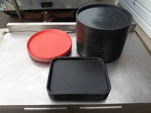lot 45 image: Collection of Round and Rectangular Serving Trays